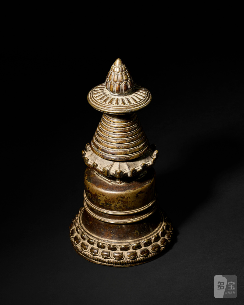 STUPA KADAMPA EN ALLIAGE DE CUIVRE  TIBET, XIIIE-XVIE SIÈCLE - 图3